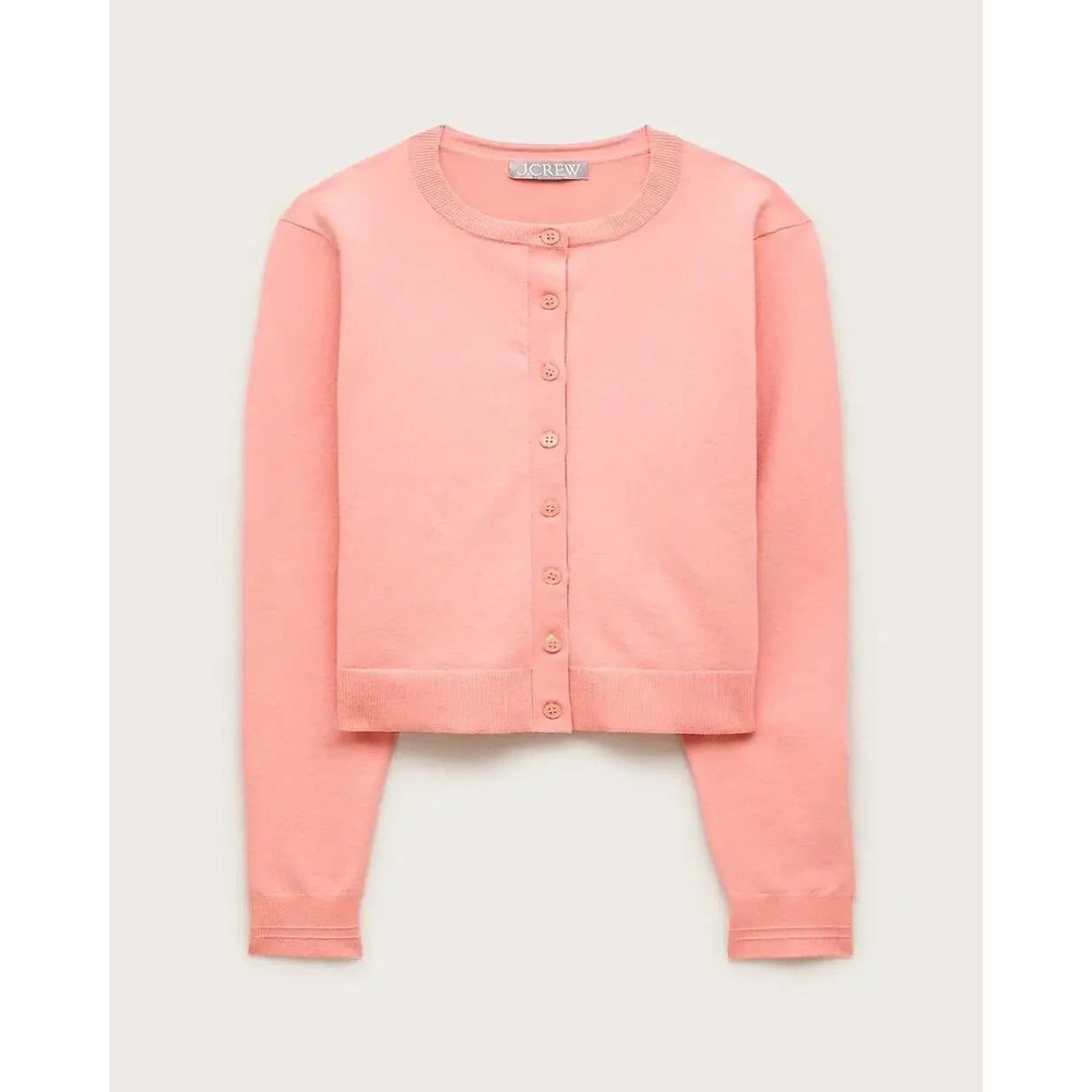 J. Crew Jackie cardigan in premium ultrafine cotton Peach XS NWT
